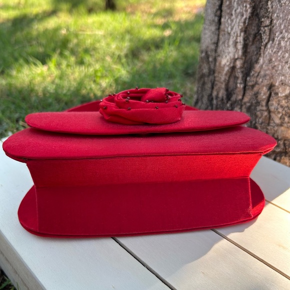 Red Satin Special Occasion Mini Bag NWT - Picture 3 of 9